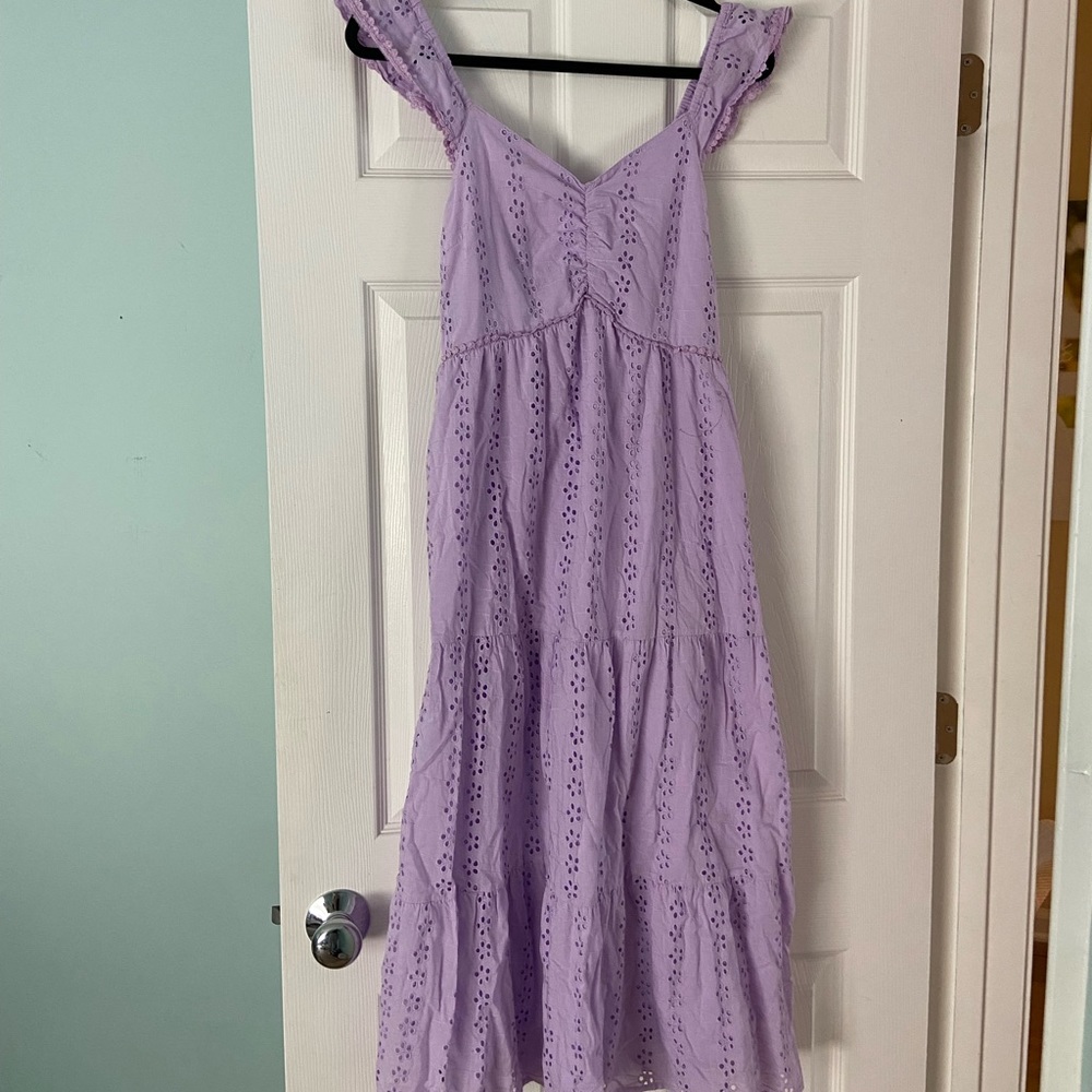 Sincerely Jules pastel purple midi dress